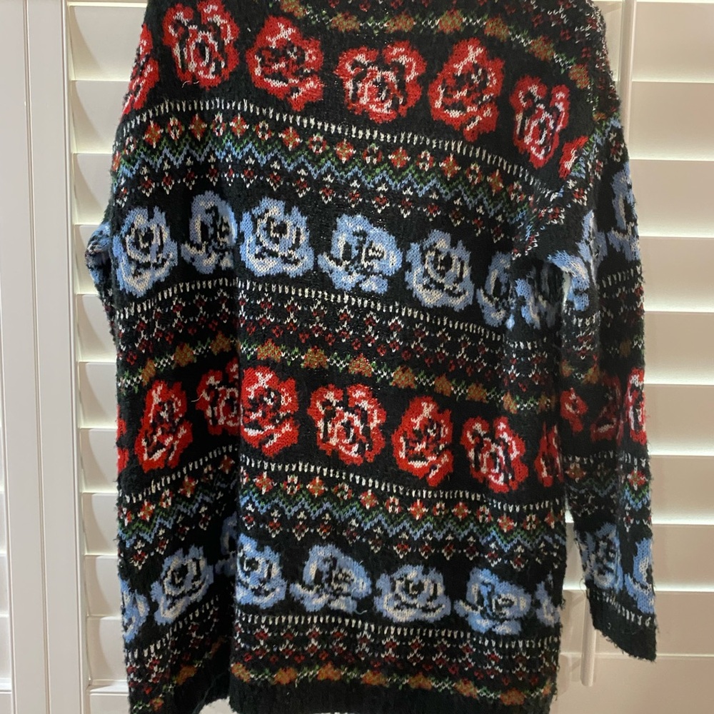 Knox Rose Men's Floral Patterned Sweater - Red, Blue, Black